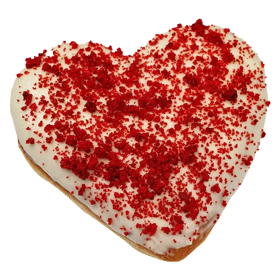 Cheese Red Velvet Filled Doughnut Heart - دونتس فيلد تشيز ريد فيلفت قلب